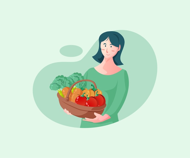 Women buying fresh vegetables