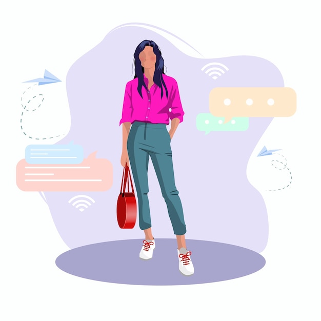 women character flat design  banner template