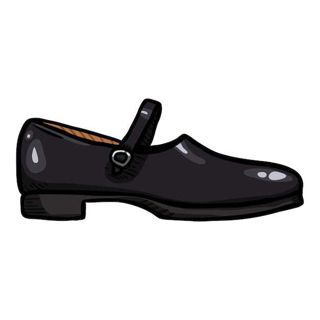 Vector women clasp shoes of black leather