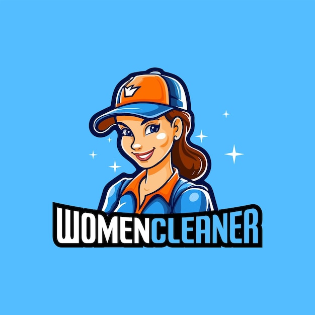 Women cleaner service logo design cleaning service logo design women cleaning vector illustration