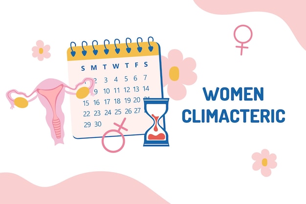 Fondo di concetto di menopausa climatica delle donne