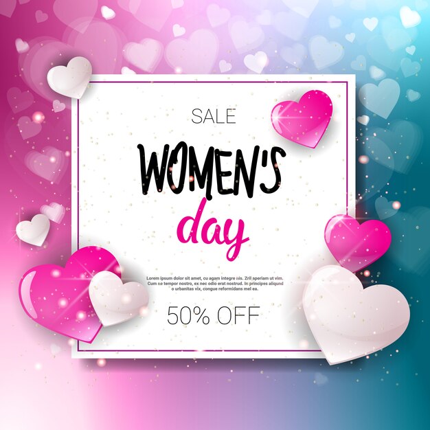 Women day sale 8 march holiday shopping special offer flyer banner discount poster background