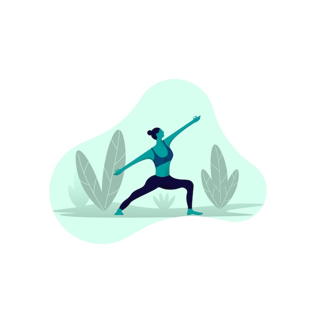 Women doing yoga. vector illustration