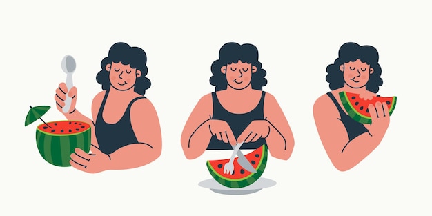 Women eating watermelon how to eat a watermelon