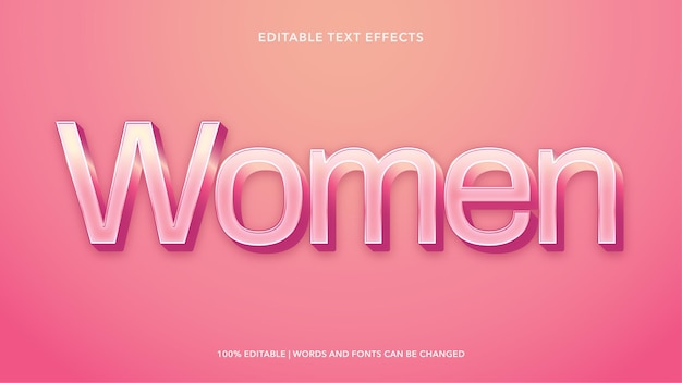 Vector women editable text effects