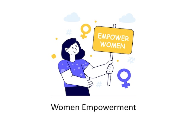 Vector women empowerment flat style design vector illustration stock illustration