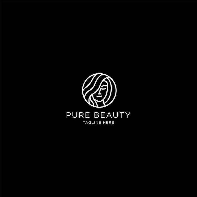 Women face Pure Beauty logo Icon Design Template Elegant Luxury Modern Spa Cosmetic vector