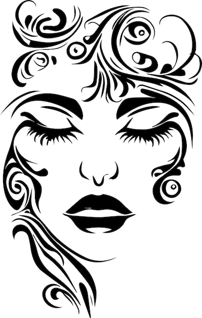 Women face tattoo design 2