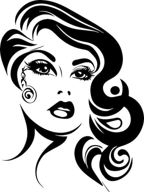 Vector women face tattoo design art