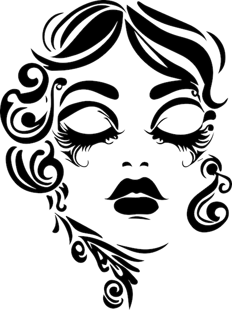 women face tattoo design