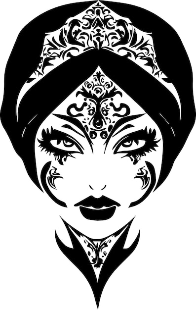 women face tattoo design