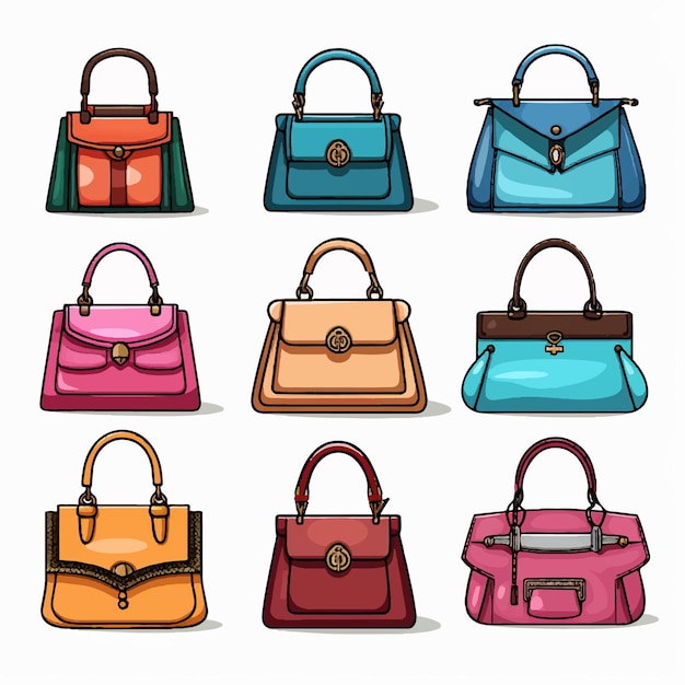 Women Fashion Bag Purse Design Vector