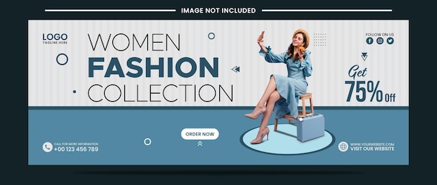 Vector women fashion collection social media banner template design