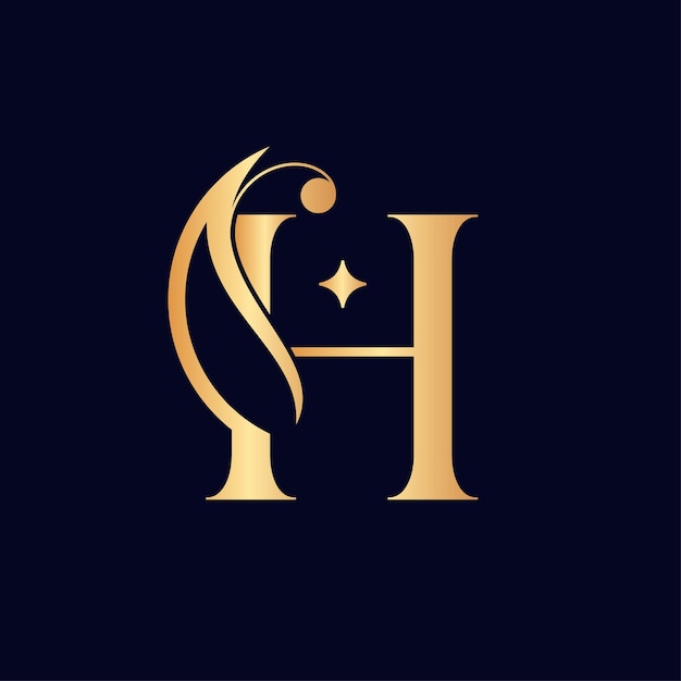 women fashion hotel luxury logo letter H