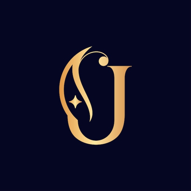women fashion hotel luxury logo letter u