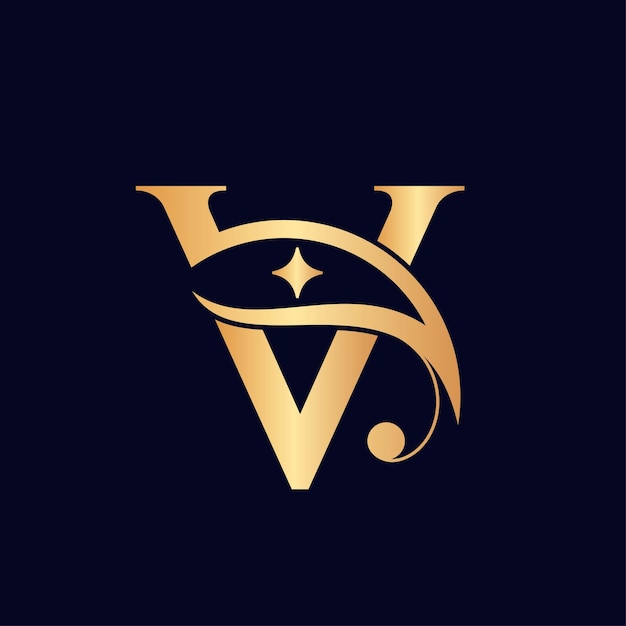 women fashion hotel luxury logo letter V