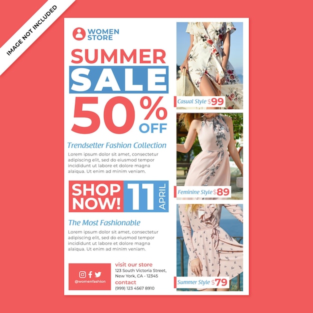 Women fashion poster promotion in flat design style