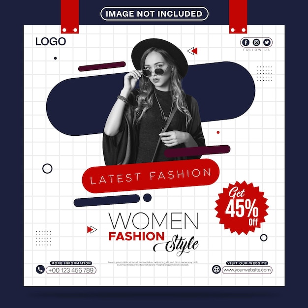 Women Fashion Style social media post template design