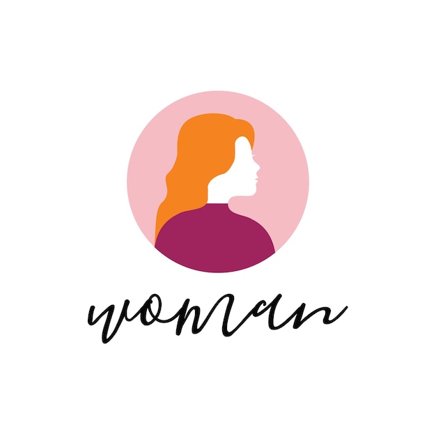 Vector women in flat style vector logo design