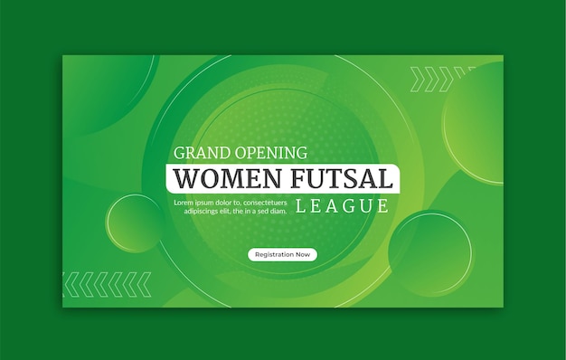 Vector women football league web banner template