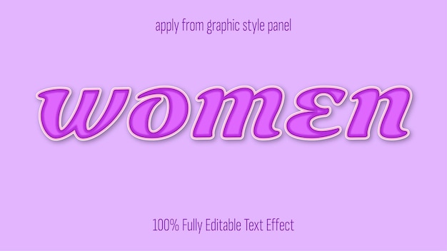 Vector women fully editable text effect for women's history month mothers day and women's day projects