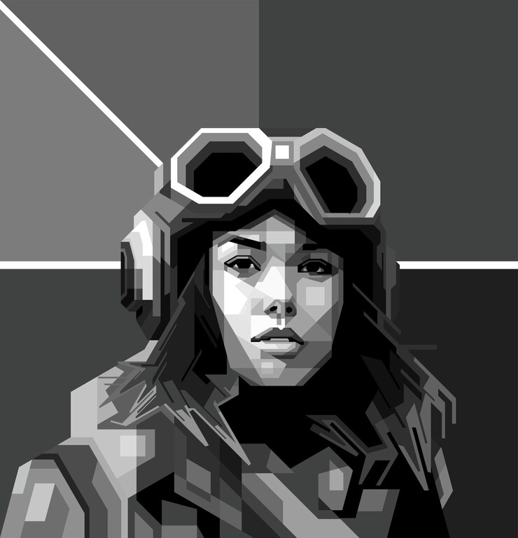 Vector グレー色のストリートウェアスタイルのデザインの幾何学的な女性