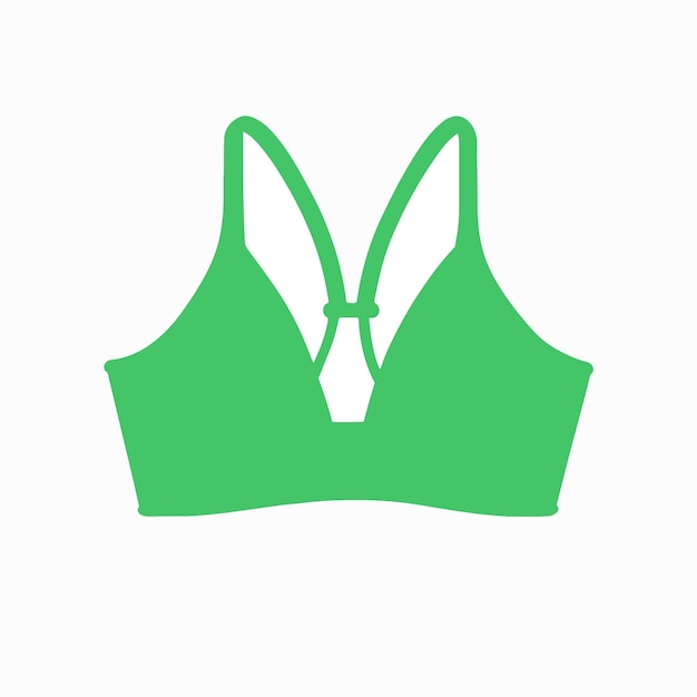 Вектор Символ женского зеленого бюстгальтера изолирован на белом фоне. вектор иллюстрации.