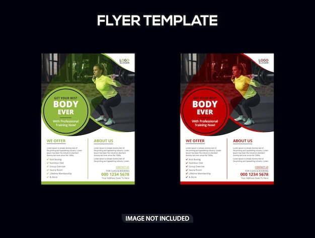 Vector women gym and fitness flyer template