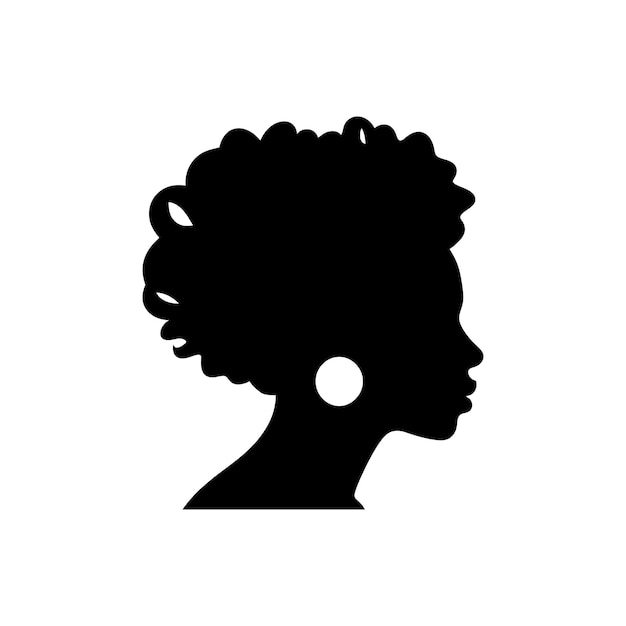 Vector women hair style afro icon simple vector illustration