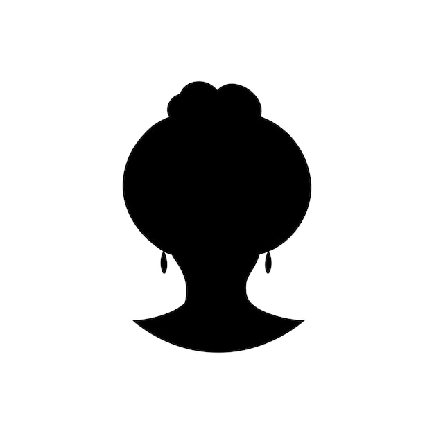 Vector women hair style bun icon simple vector illustration