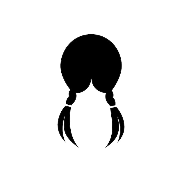 Vector women hair style pigtail icon simple vector illustration