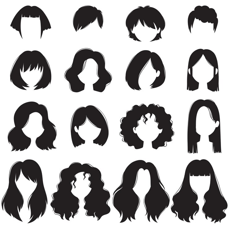 Vector 女性のヘアスタイル シルエット