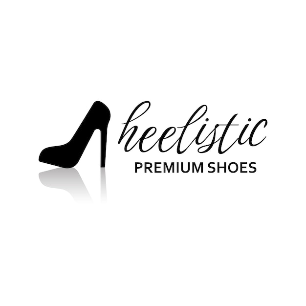 Women high heel shoes logo design vector template