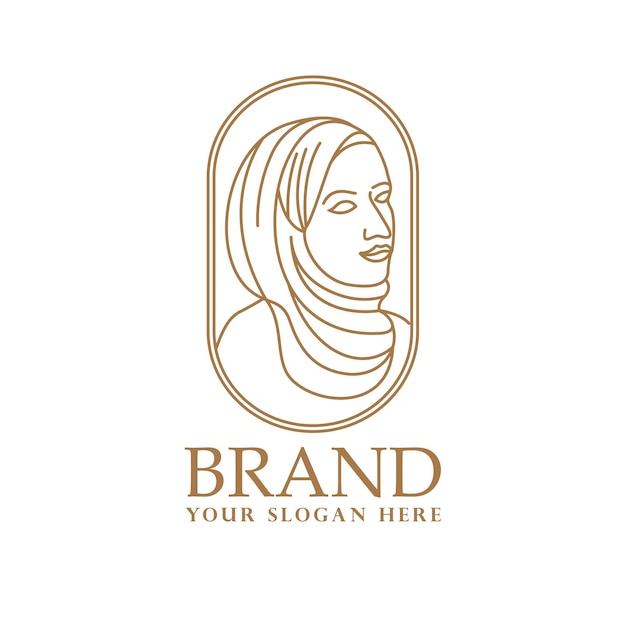 Women hijab beauty vector logo elegant style hijab logo