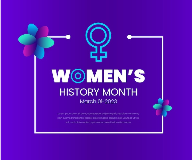 Women History Month banner or background design template