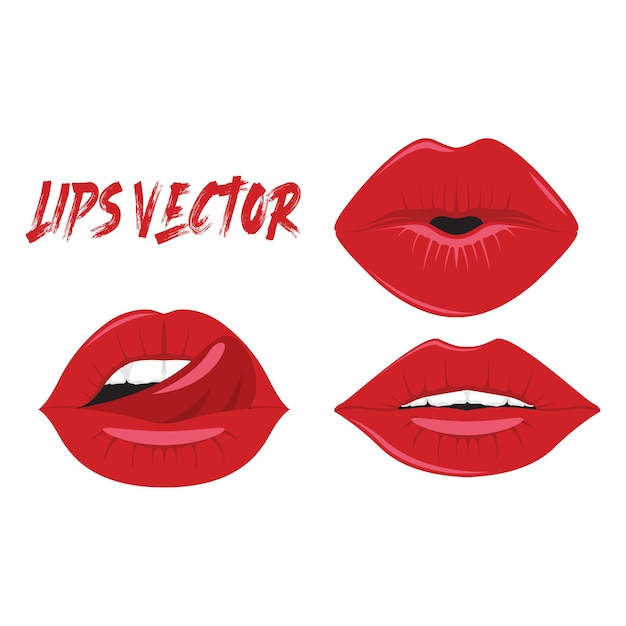 Women Hot Lips Vector