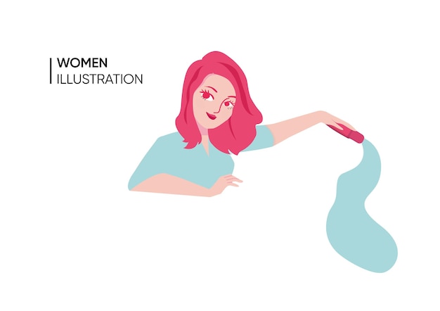 Women illustration with product