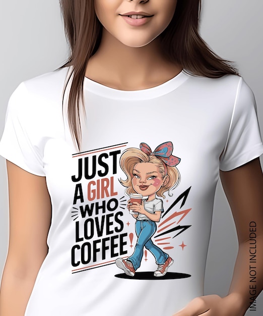 Vector women just a girl who loves coffee t shirt design