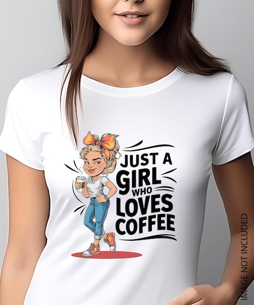 Женщины просто девушка, которая любит кофе дизайн футболки