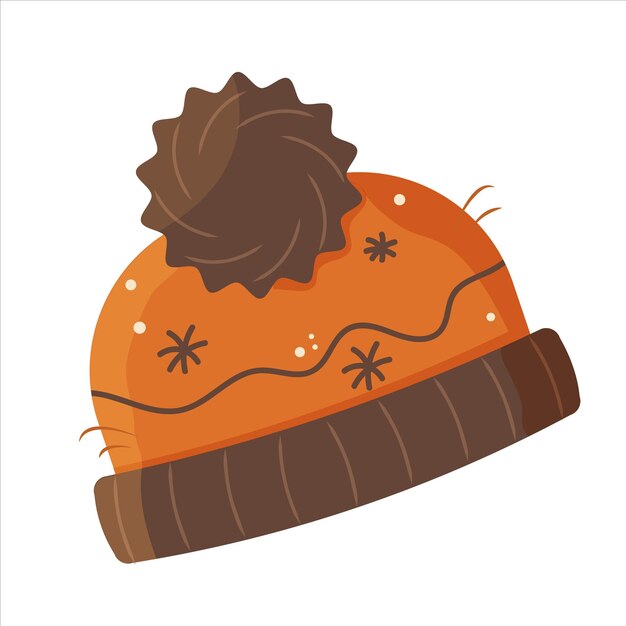 Women knitted hat autumn winter Vector illustration