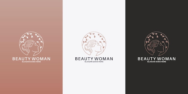 Women and leaf logo design for your saloon, spa, cosmetic