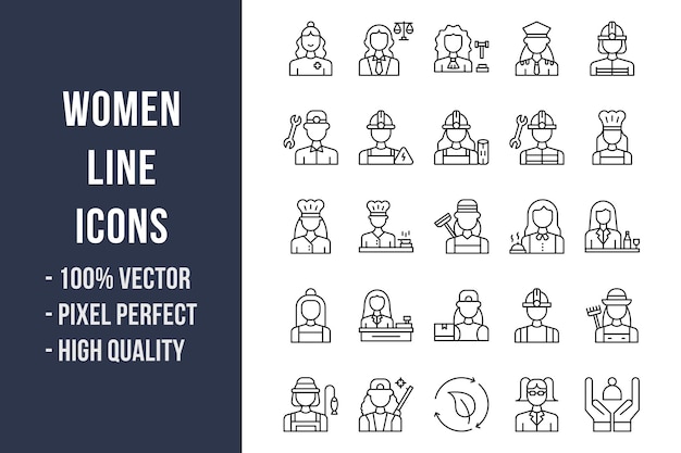 Women Line Icons