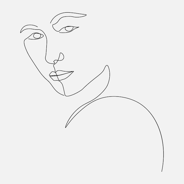 women minimal hand drawn illustrationone line art