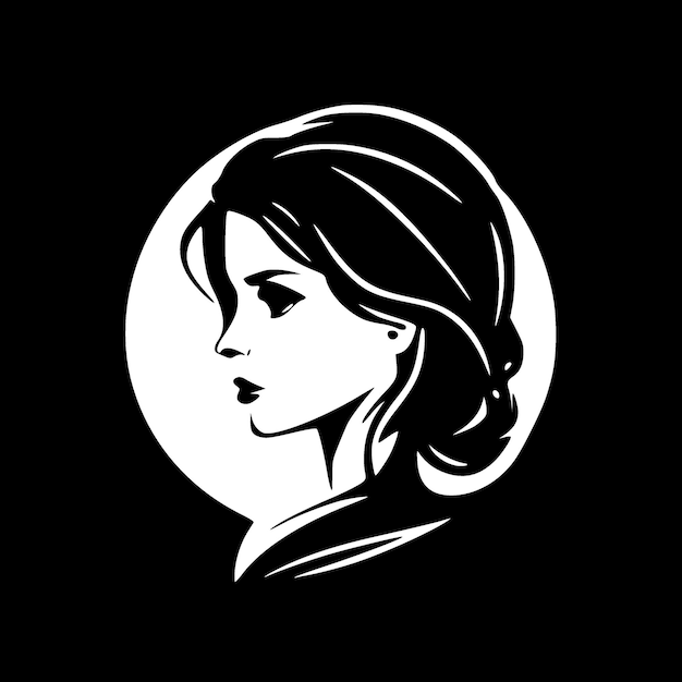 Vector women minimalist and simple silhouette vector illustration