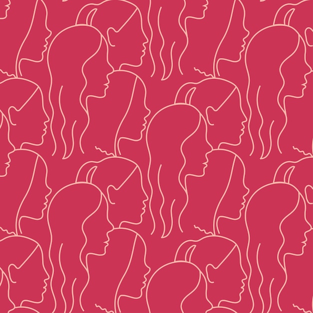 Vector women pattern line different people