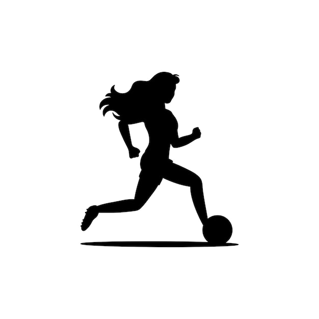 women playing soccer silhouette