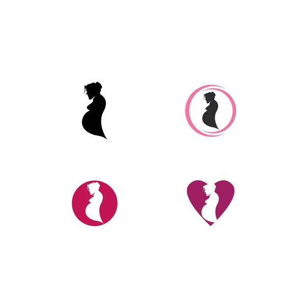 Vector women pregnant logo vector icon