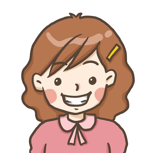 かわいい女性プロフィール漫画のキャラクターを描く