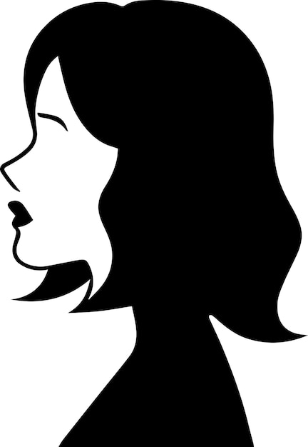 Women Profile vector silhouette illustration 12