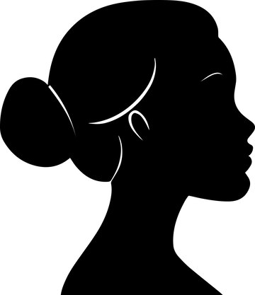 White profile silhouette of young girl or woman Vector Image